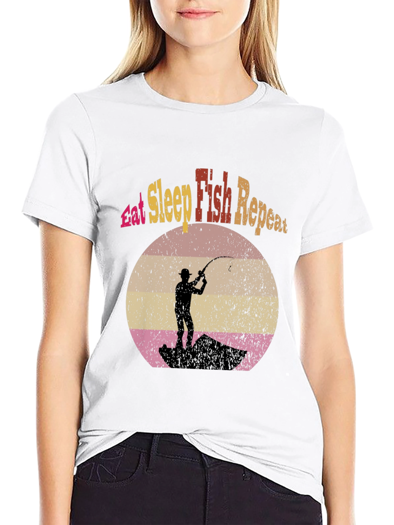 Eat Sleep Fish Repeat Graphic Tee