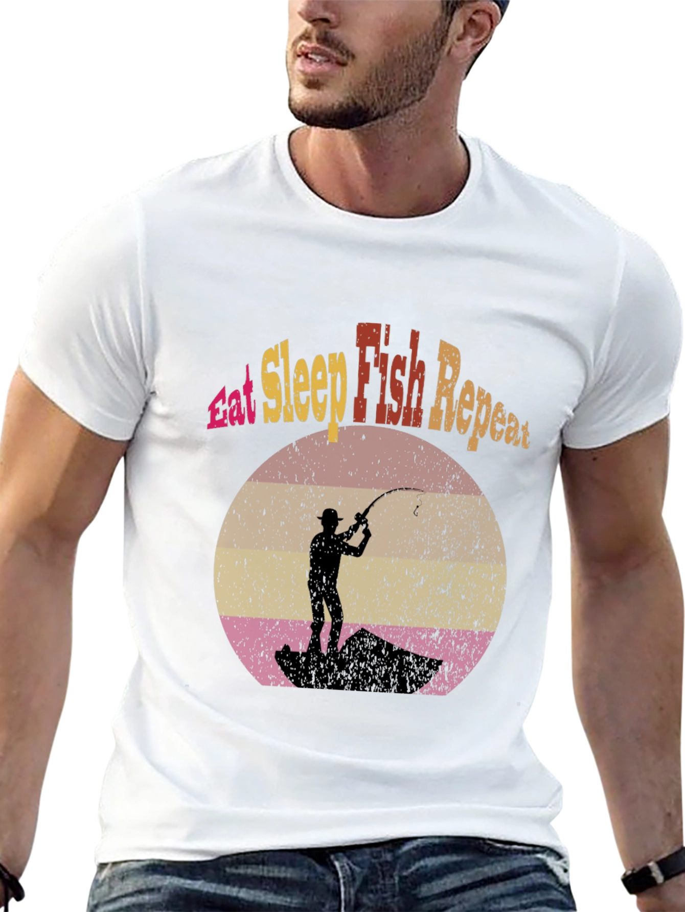 Eat Sleep Fish Repeat Graphic Tee