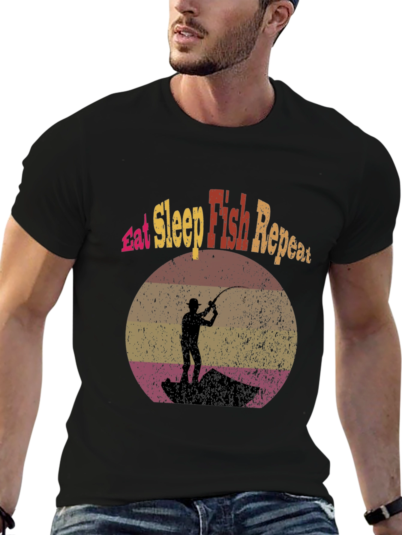 Eat Sleep Fish Repeat Graphic Tee