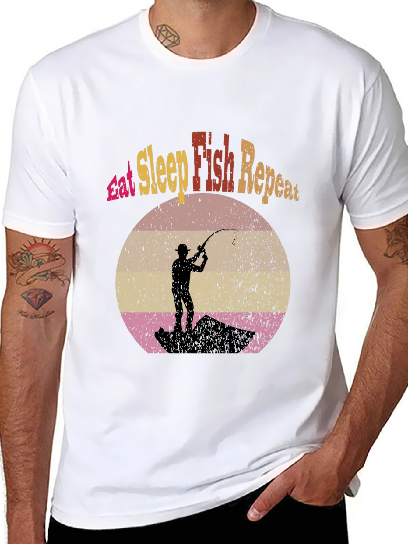 Eat Sleep Fish Repeat Graphic Tee