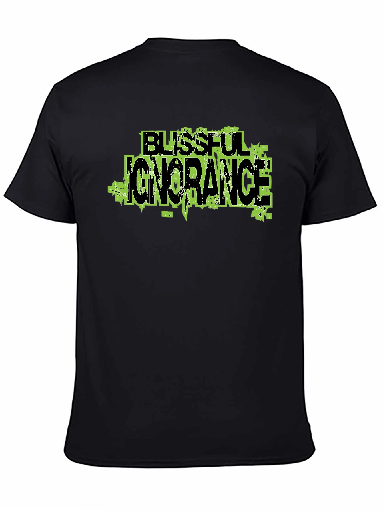 Blissful Ignorance Graphic Print Black T-Shirt