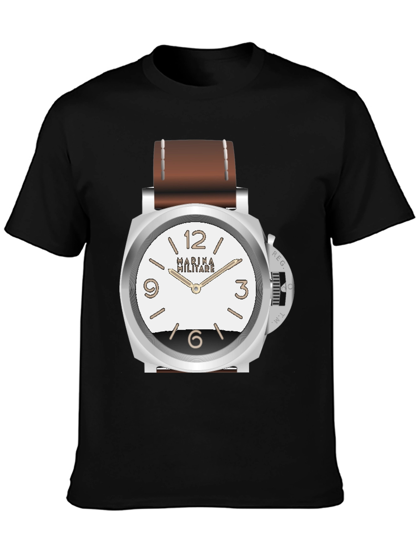 Statement Watch Graphic T-Shirt - Black Casual Tee