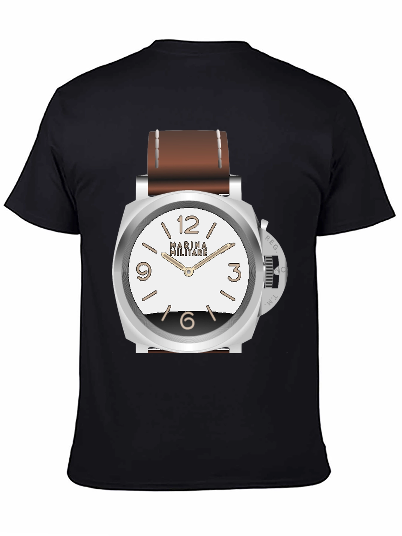 Statement Watch Graphic T-Shirt - Black Casual Tee