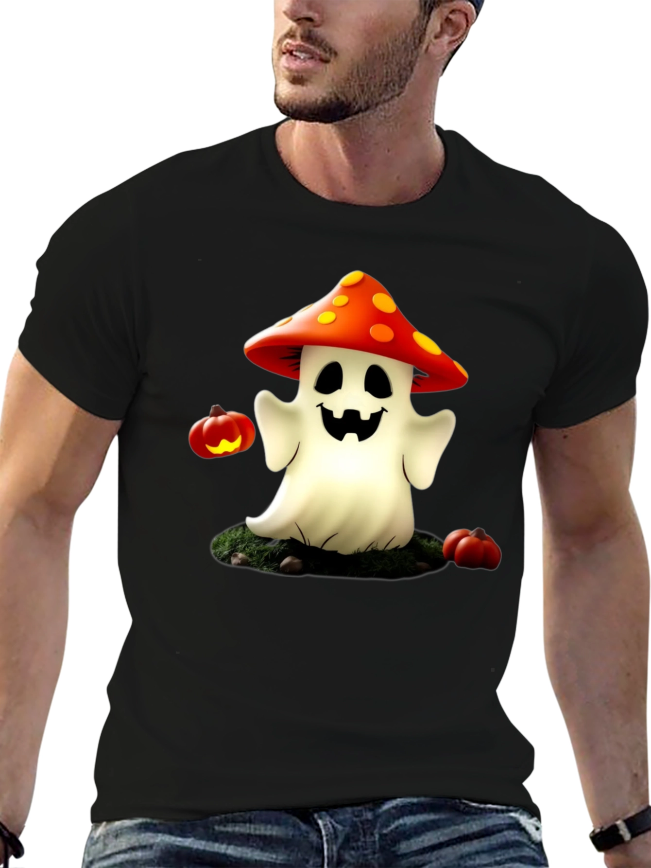 Spooky Mushroom Ghost T-Shirt - Halloween Tee