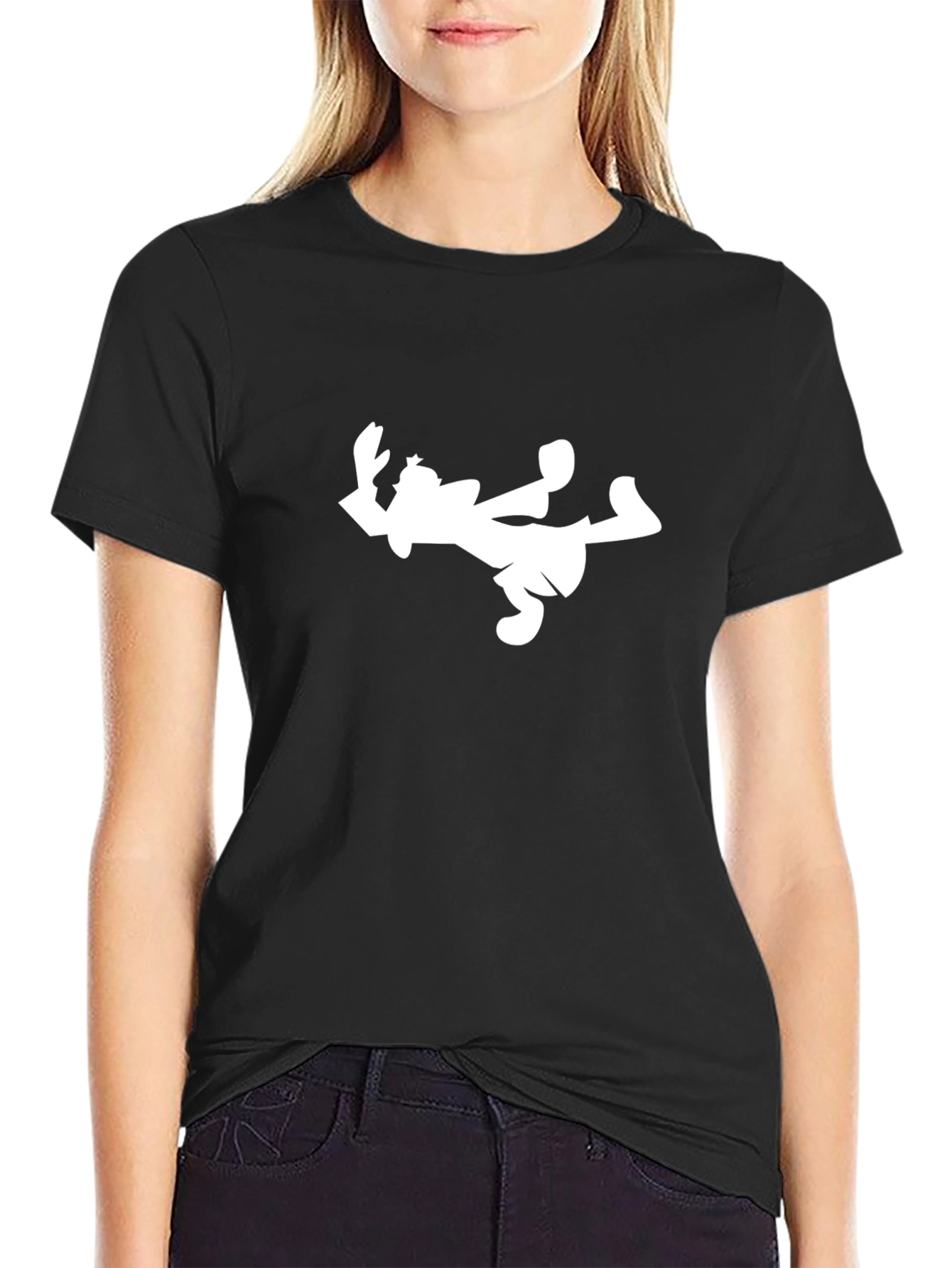 Cartoon Silhouette Black Tee