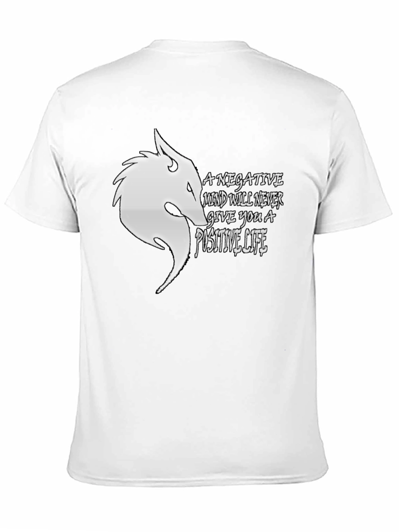 Motivational Black T-Shirt with Wolf Design