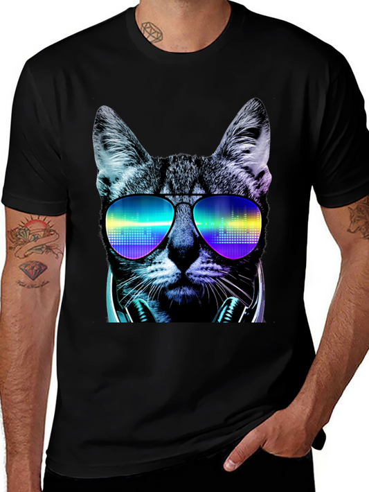 Cool Cat DJ Graphic T-Shirt