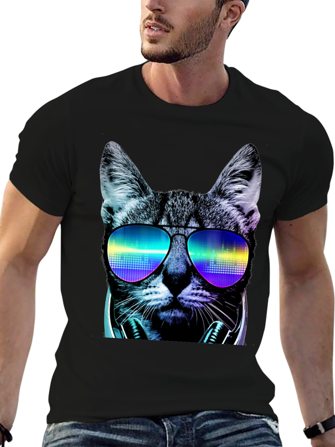 Cool Cat DJ Graphic T-Shirt