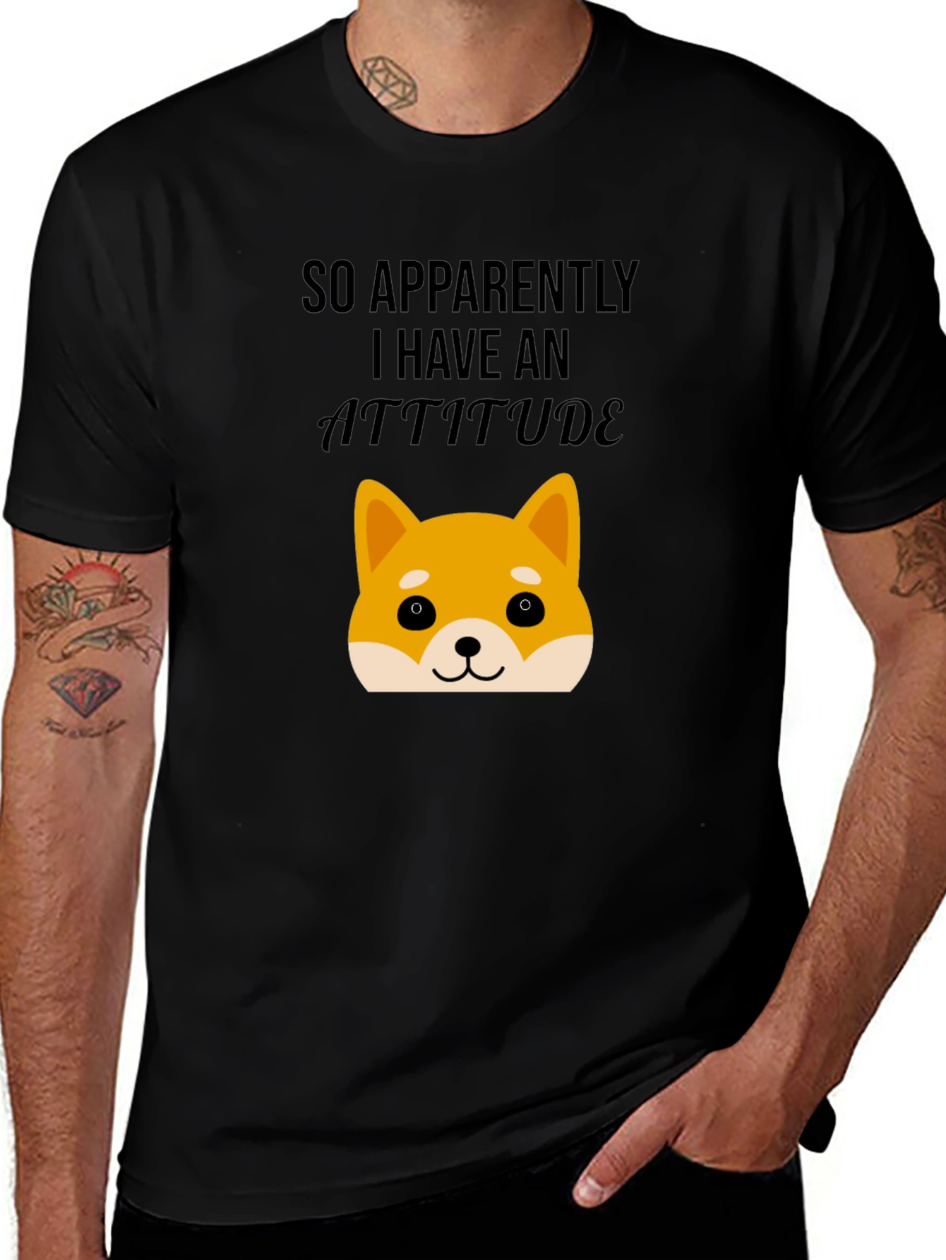 Attitude Dog T-Shirt - Unisex Black Tee