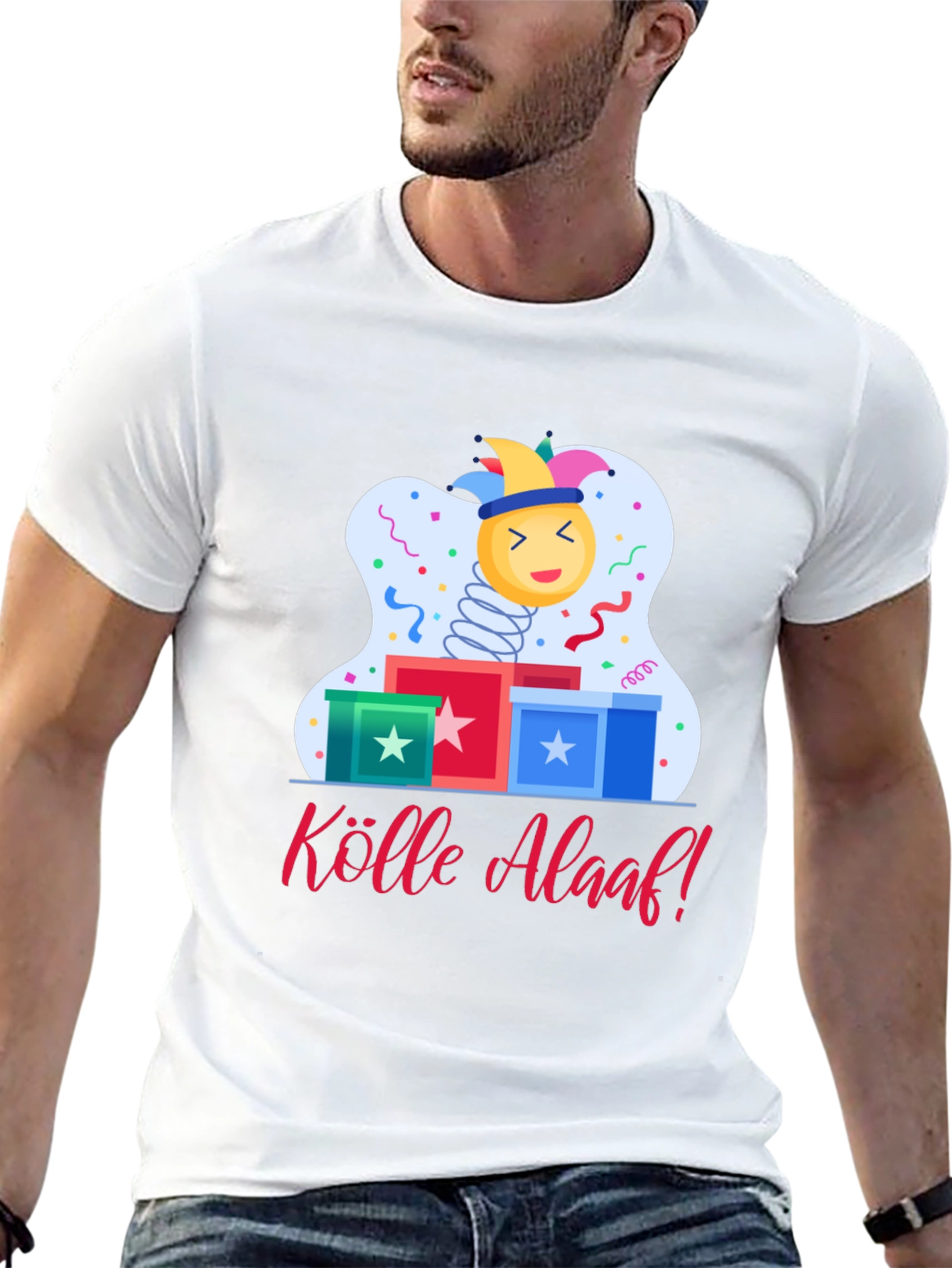 Kölle Alaaf T-Shirt - Festive Jack-in-the-Box Design