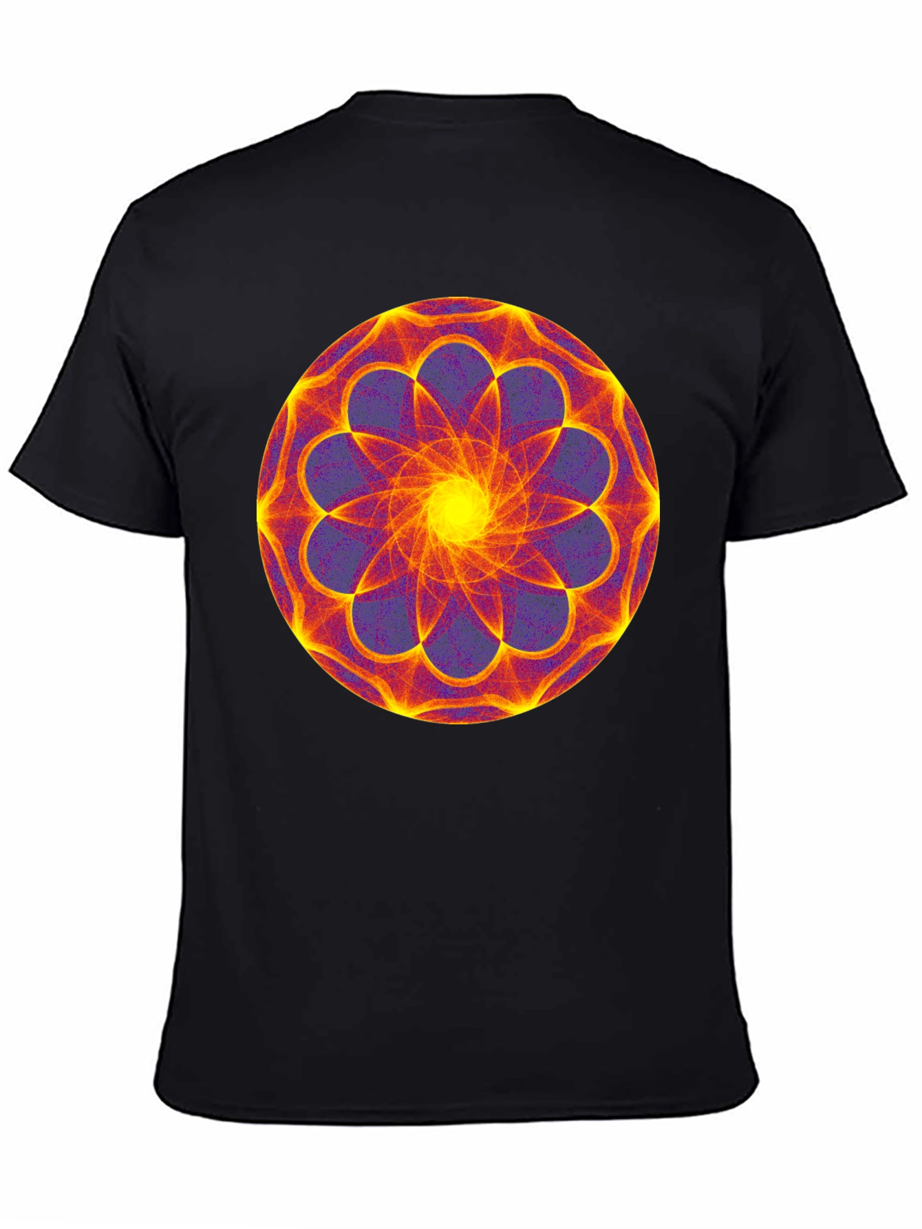 Geometric Mandala Graphic Print Black Tee
