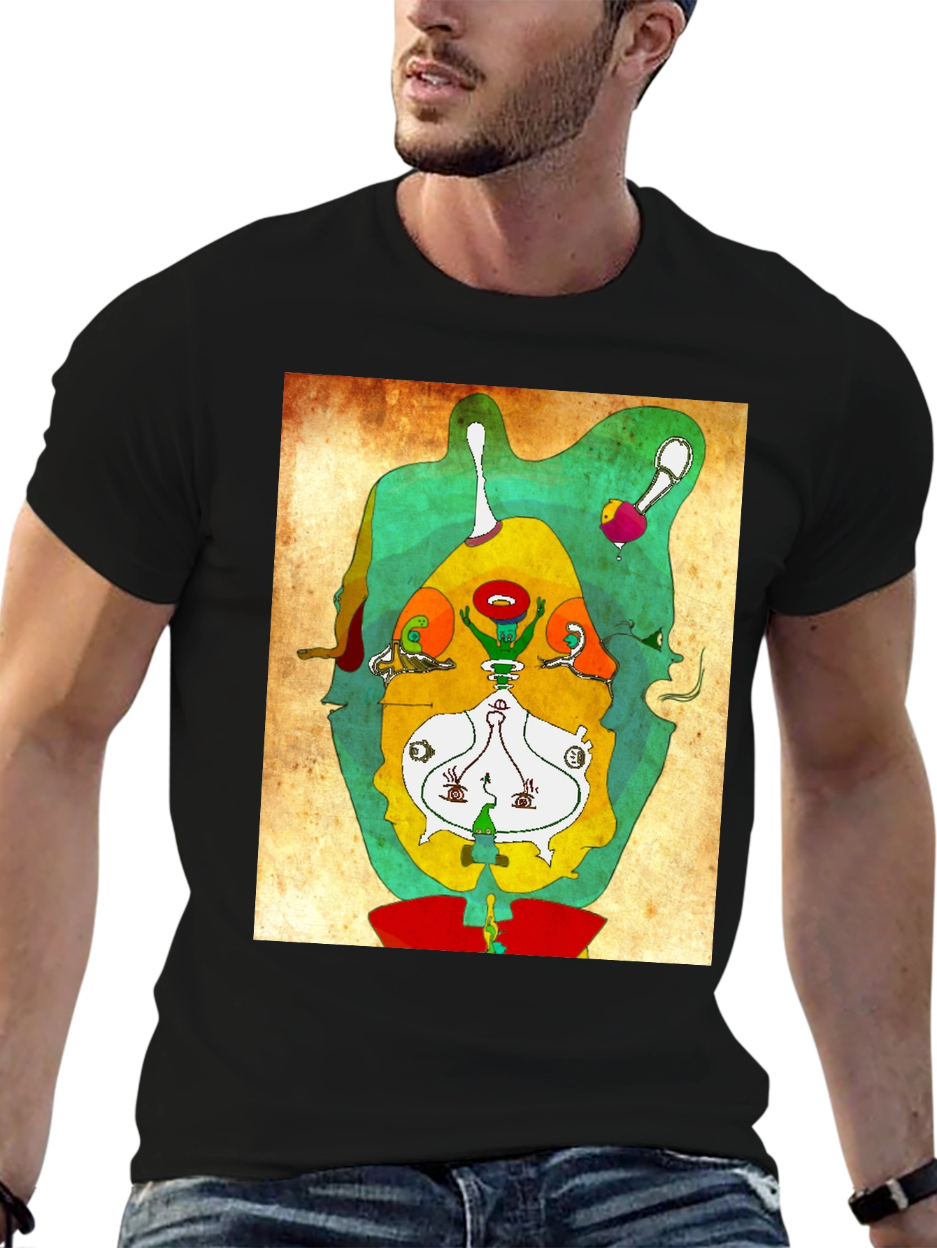 Abstract Graphic Print Tee - Modern Art Shirt