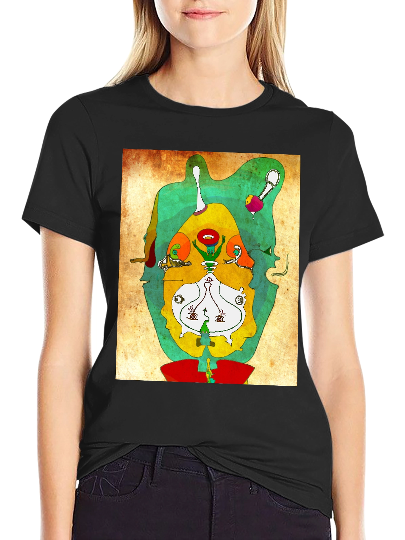 Abstract Graphic Print Tee - Modern Art Shirt