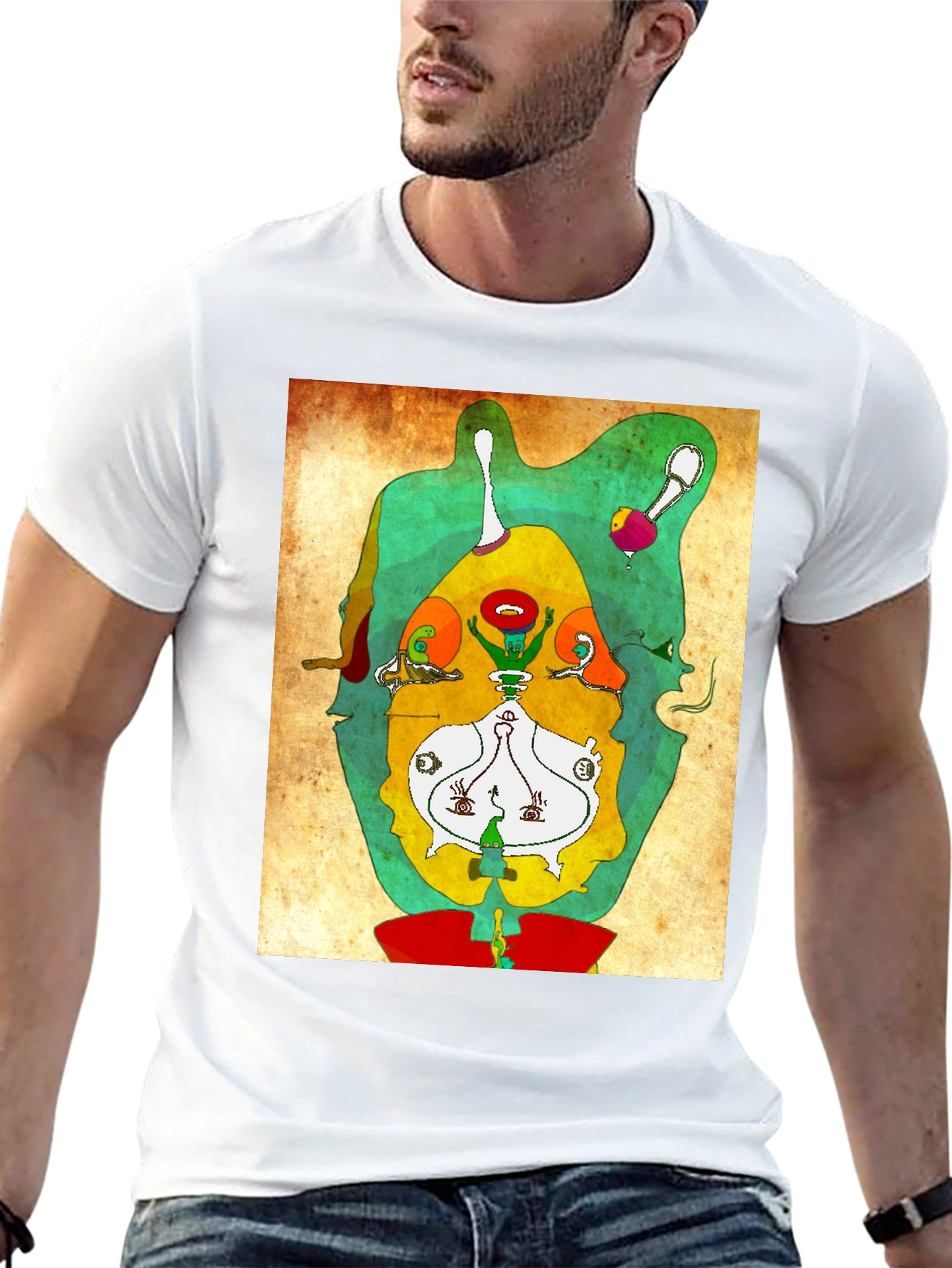 Abstract Graphic Print Tee - Modern Art Shirt