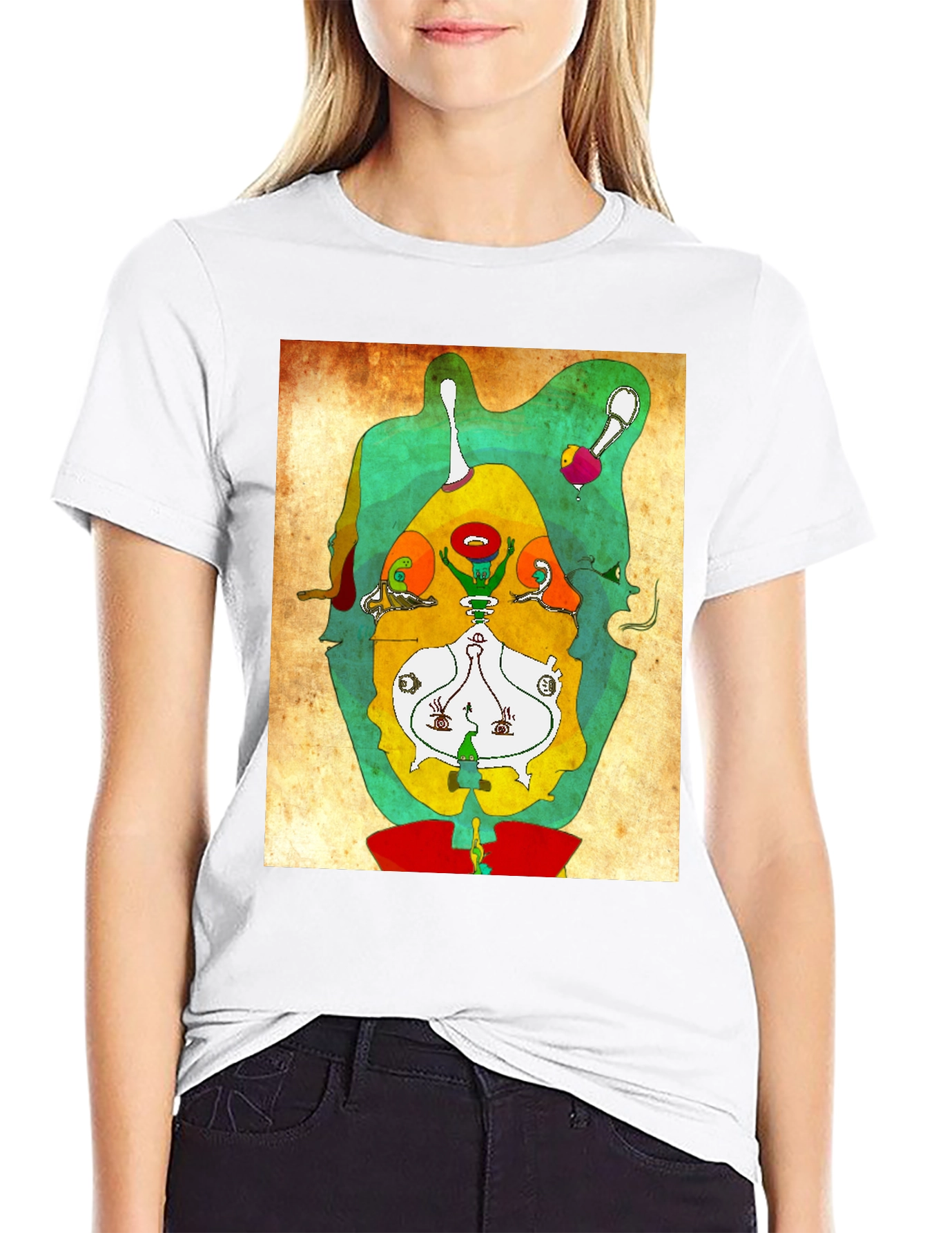 Abstract Graphic Print Tee - Modern Art Shirt