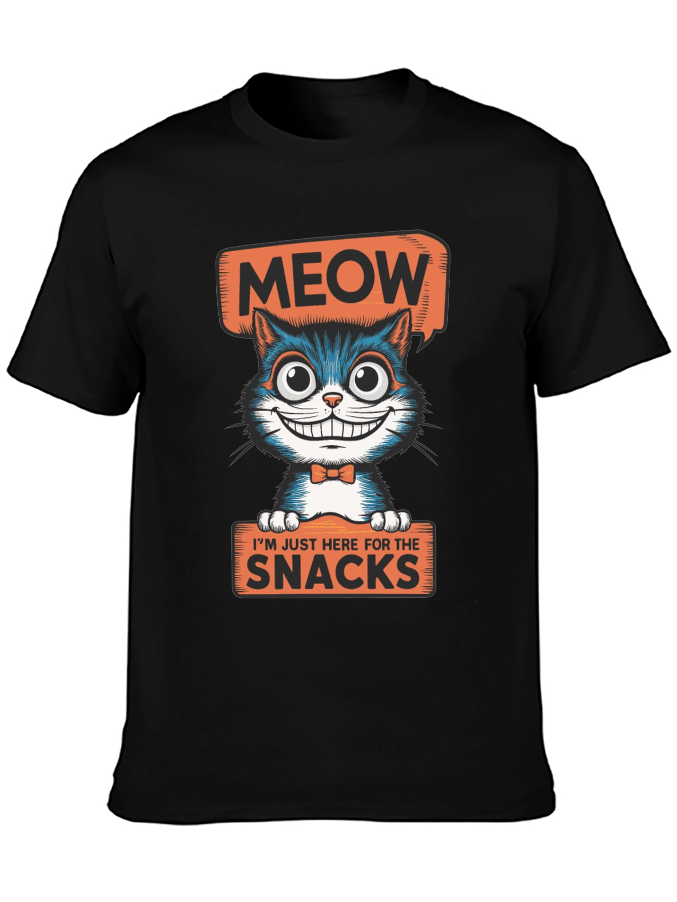 Meow Snacks Cat Graphic T-Shirt