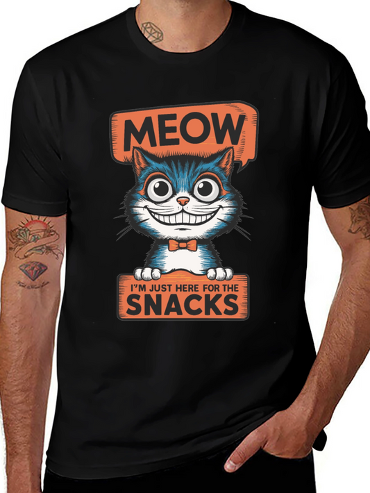 Meow Snacks Cat Graphic T-Shirt