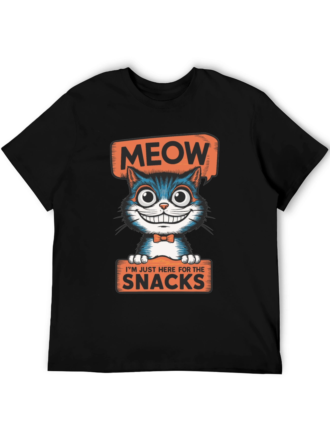Meow Snacks Cat Graphic T-Shirt