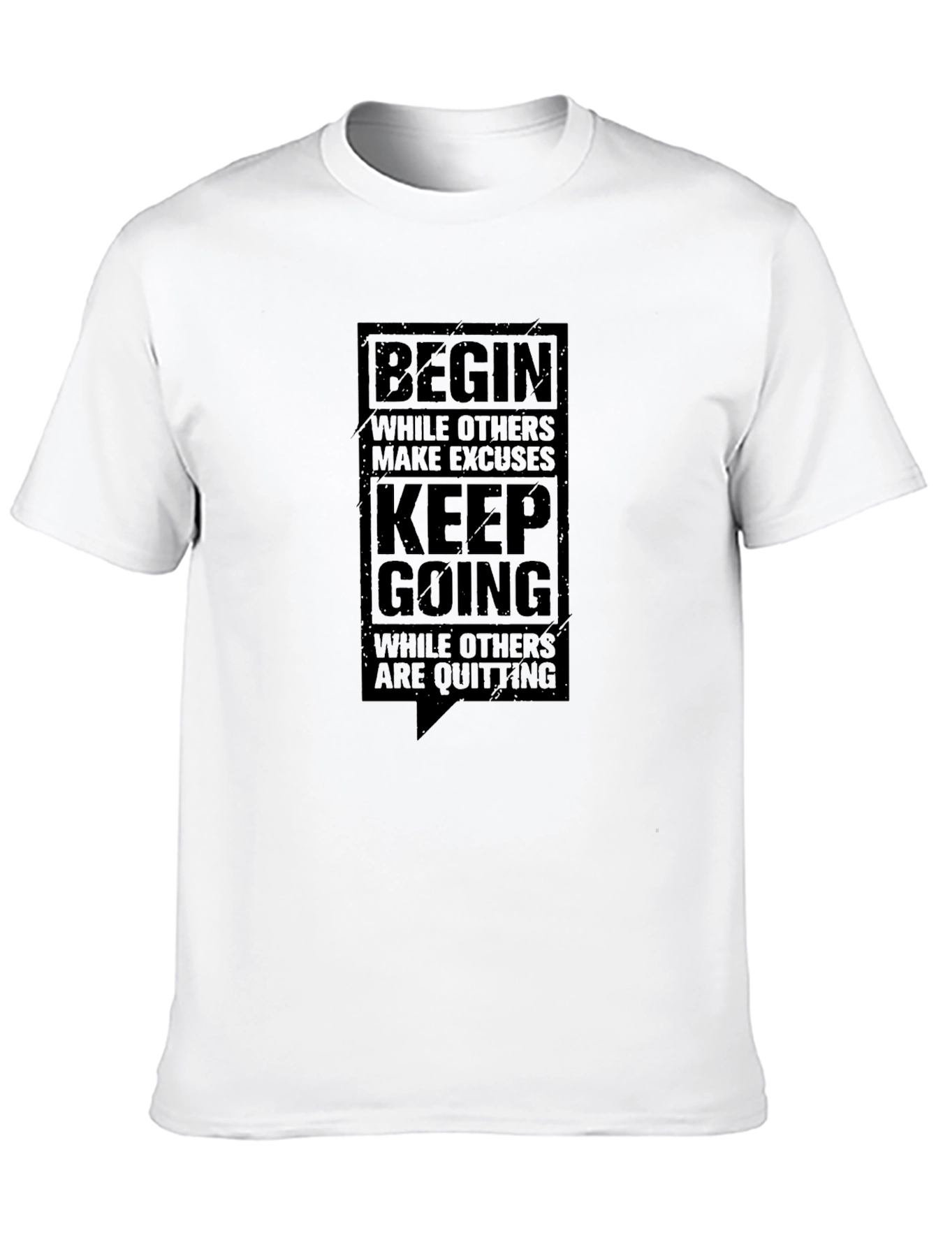 Motivational Graphic Tee - Begin Keep Going