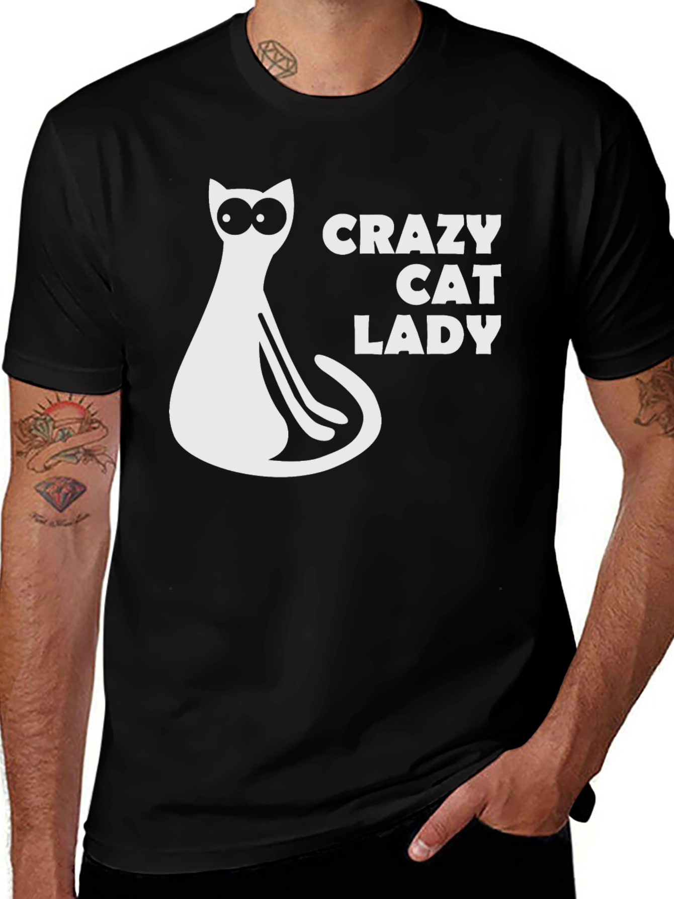 Crazy Cat Lady T-Shirt - Black Novelty Tee