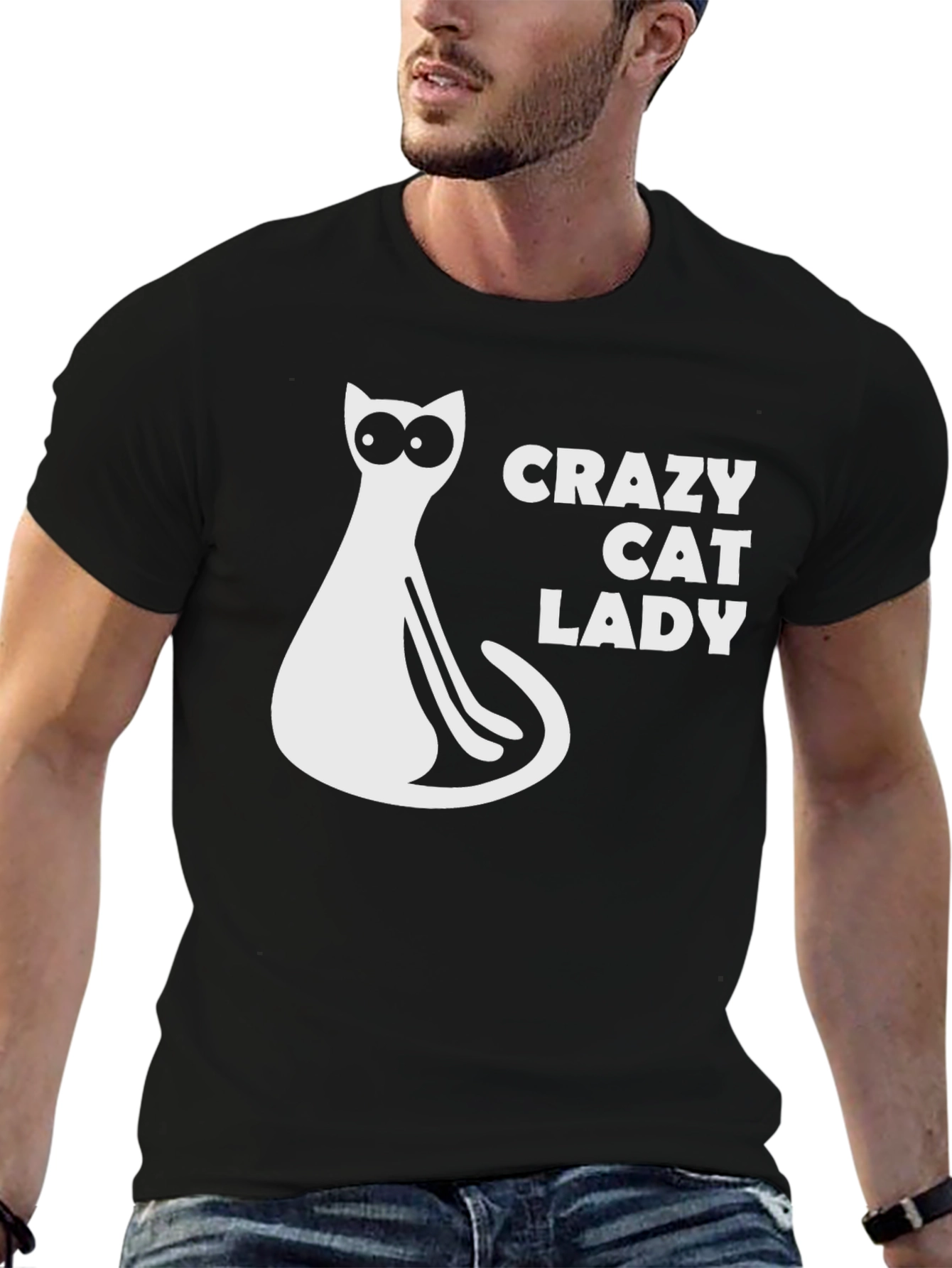 Crazy Cat Lady T-Shirt - Black Novelty Tee