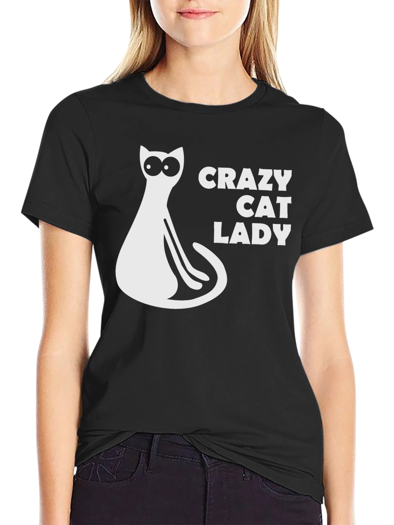 Crazy Cat Lady T-Shirt - Black Novelty Tee