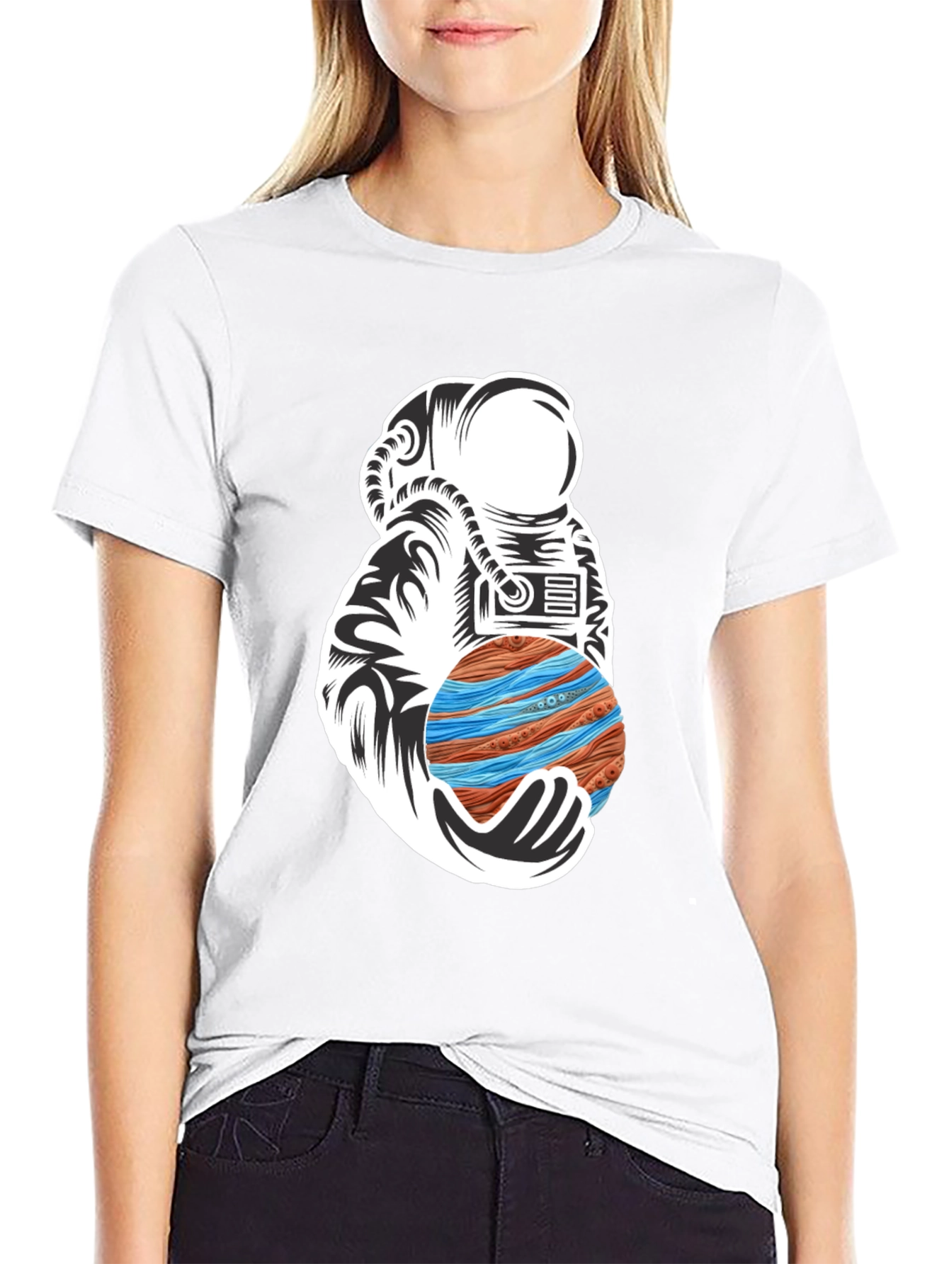 Astronaut Planet Graphic T-Shirt