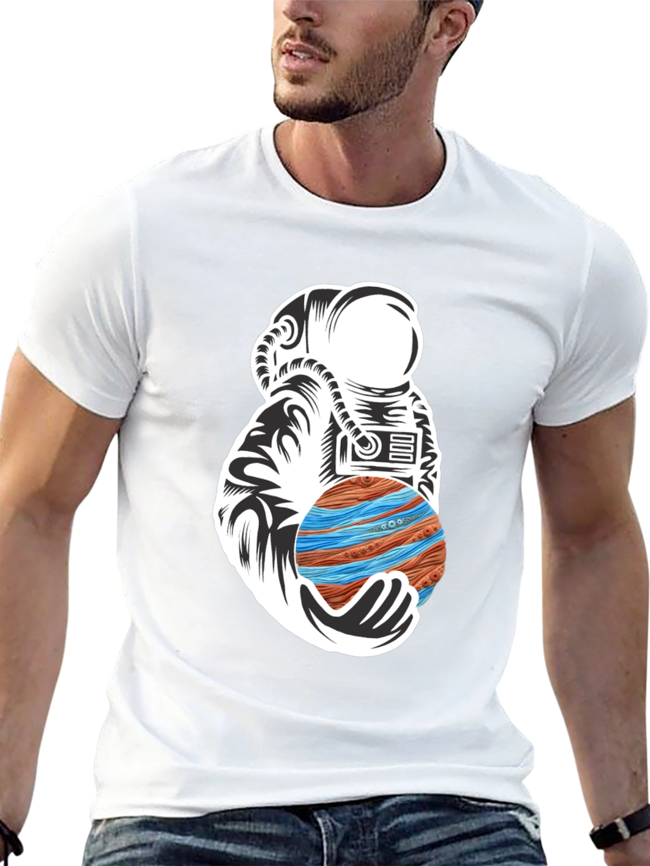 Astronaut Planet Graphic T-Shirt