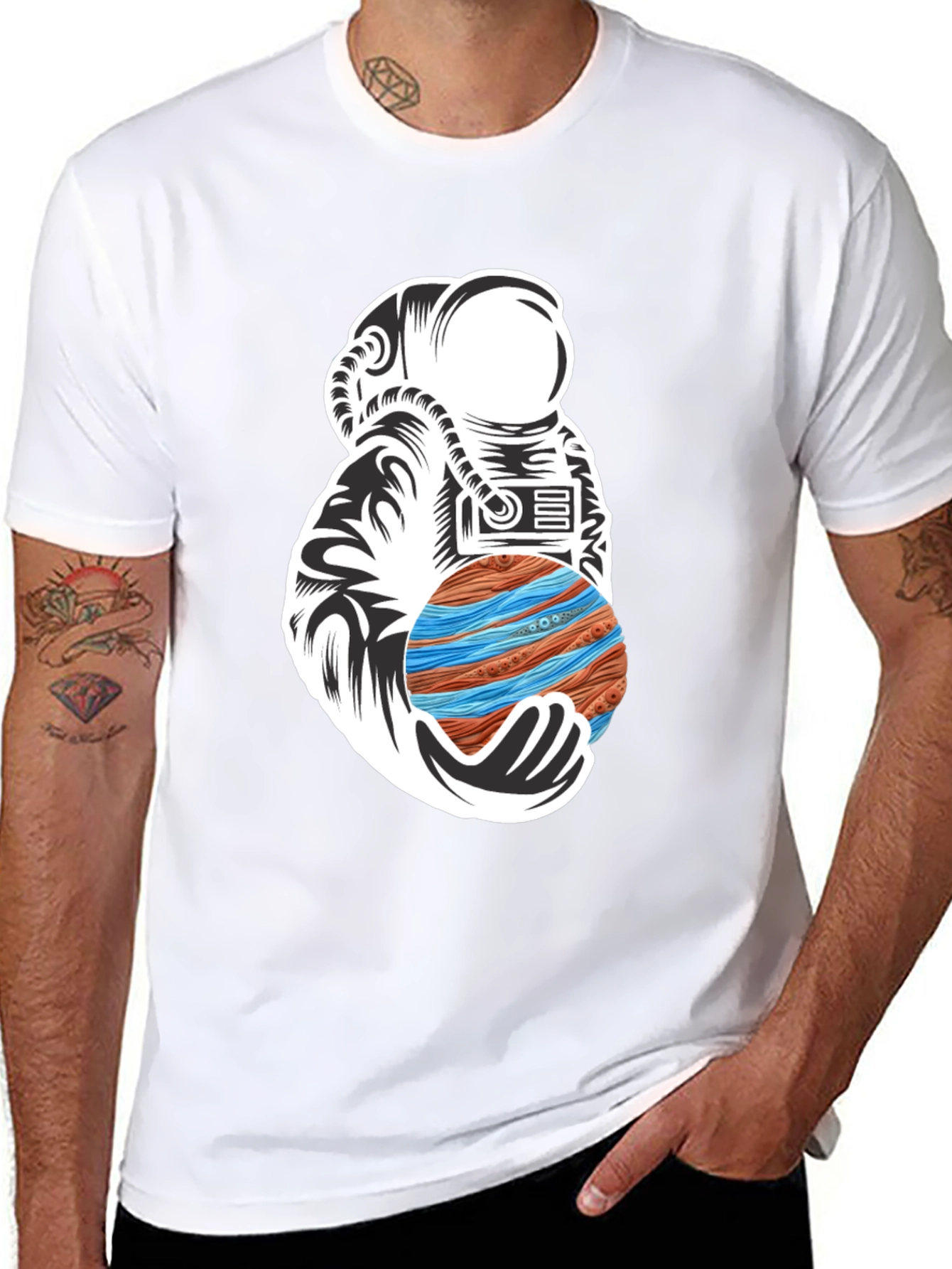 Astronaut Planet Graphic T-Shirt