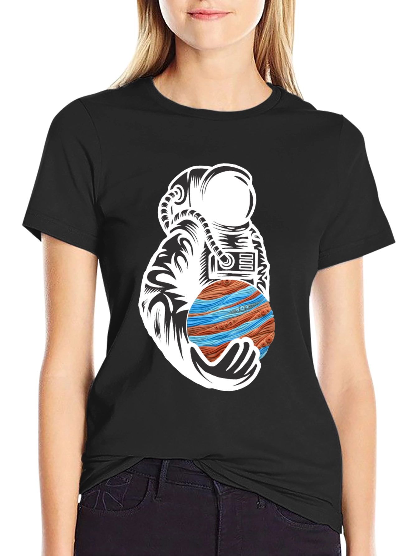 Astronaut Planet Graphic T-Shirt