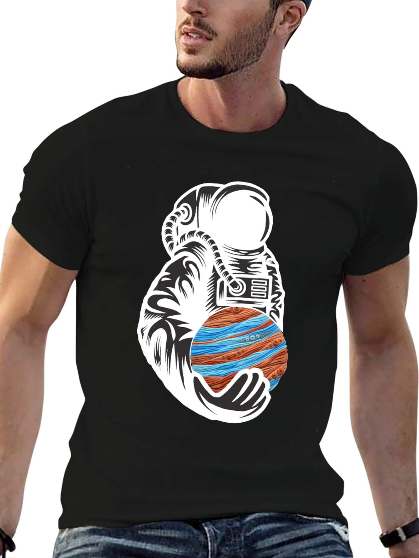 Astronaut Planet Graphic T-Shirt
