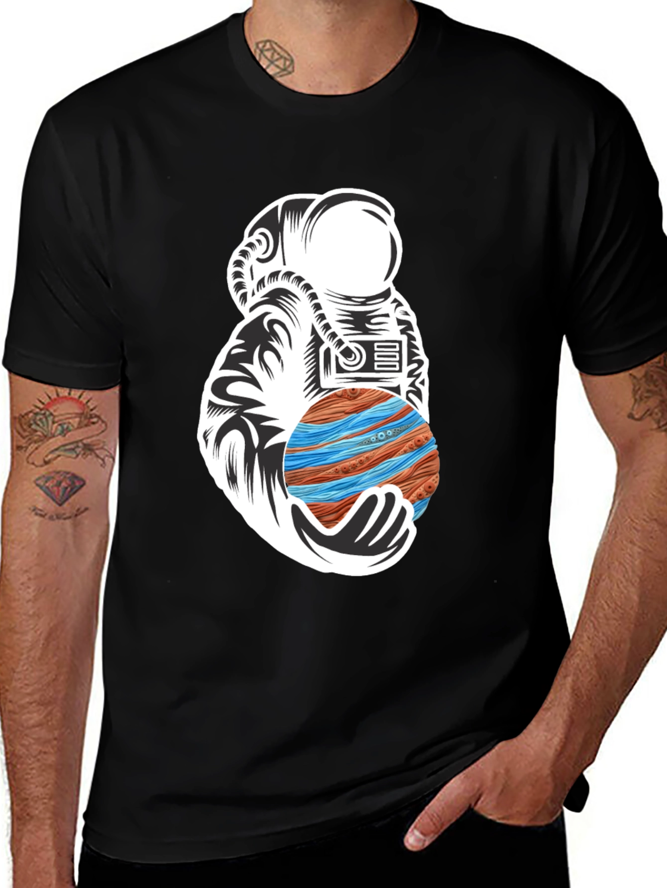 Astronaut Planet Graphic T-Shirt