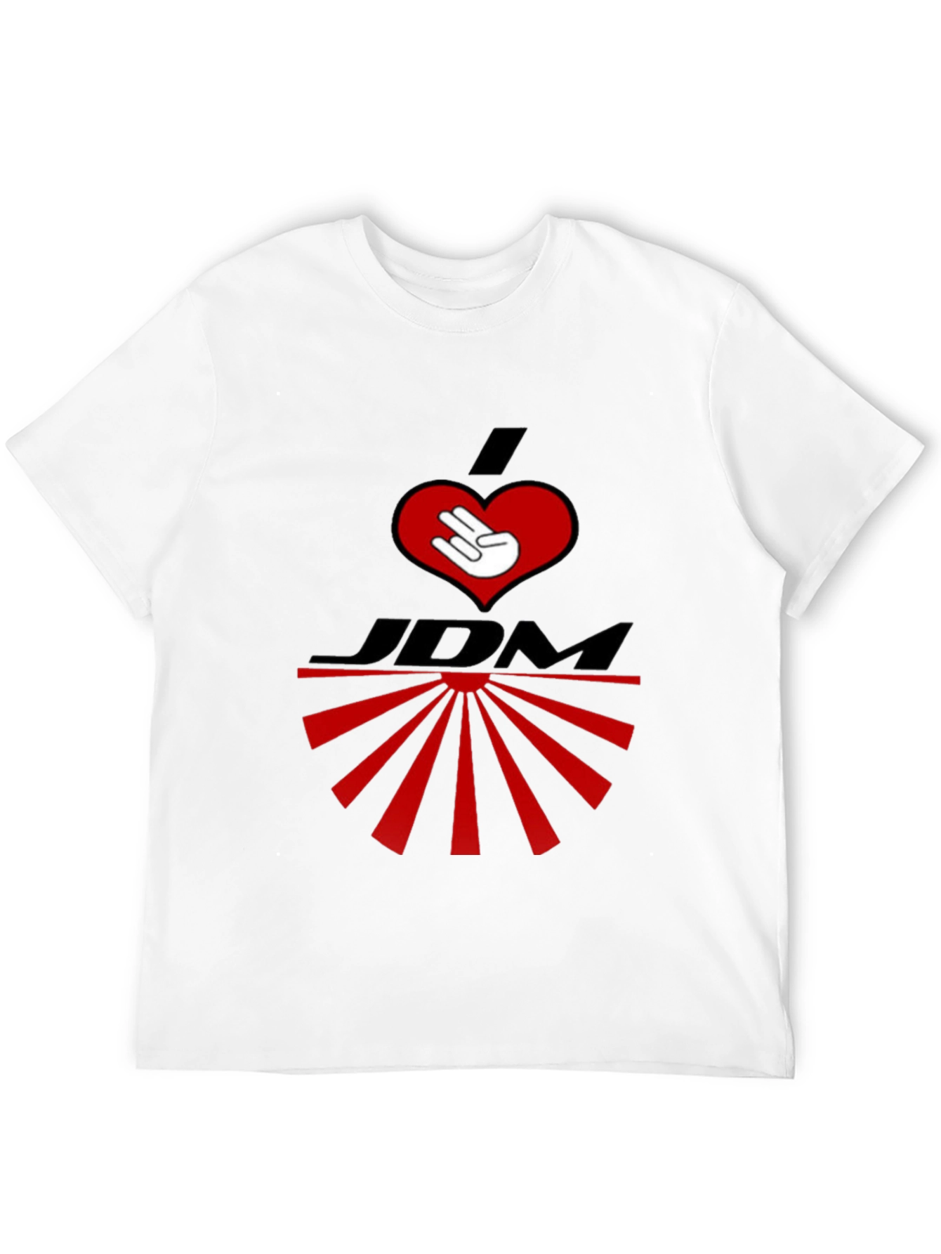I Heart JDM Rising Sun Graphic T-Shirt - Black