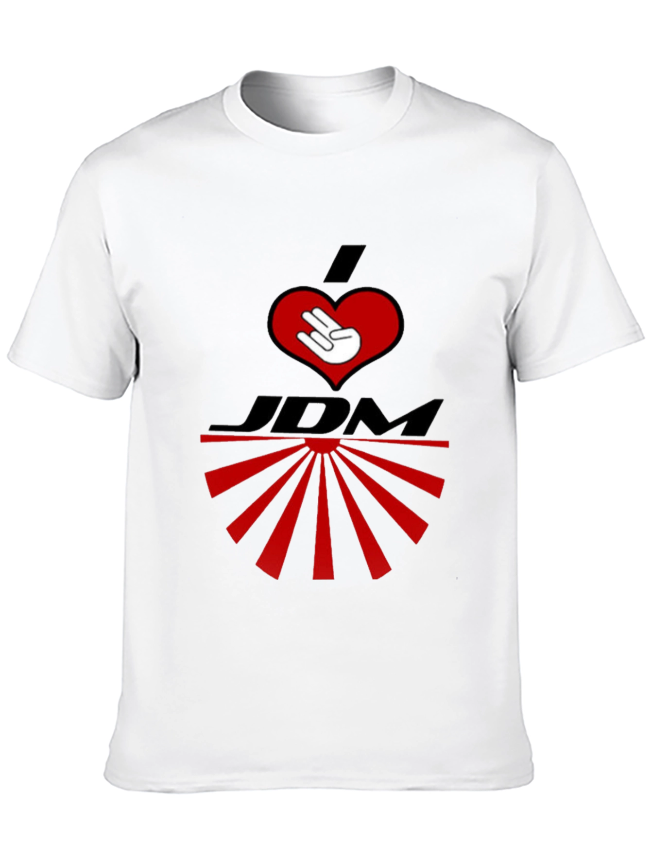 I Heart JDM Rising Sun Graphic T-Shirt - Black
