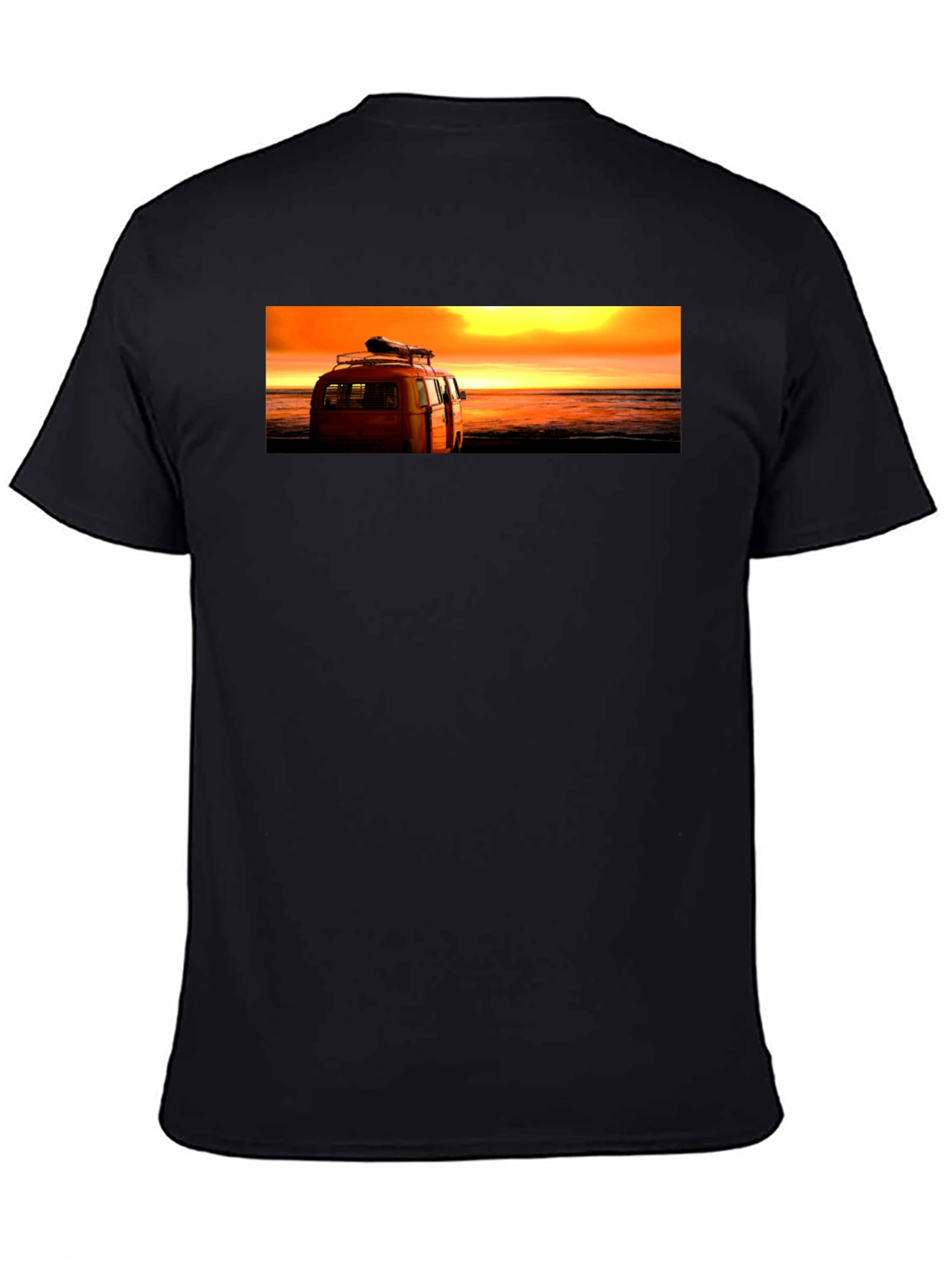 Sunset Beach Van Graphic Tee - Retro Style