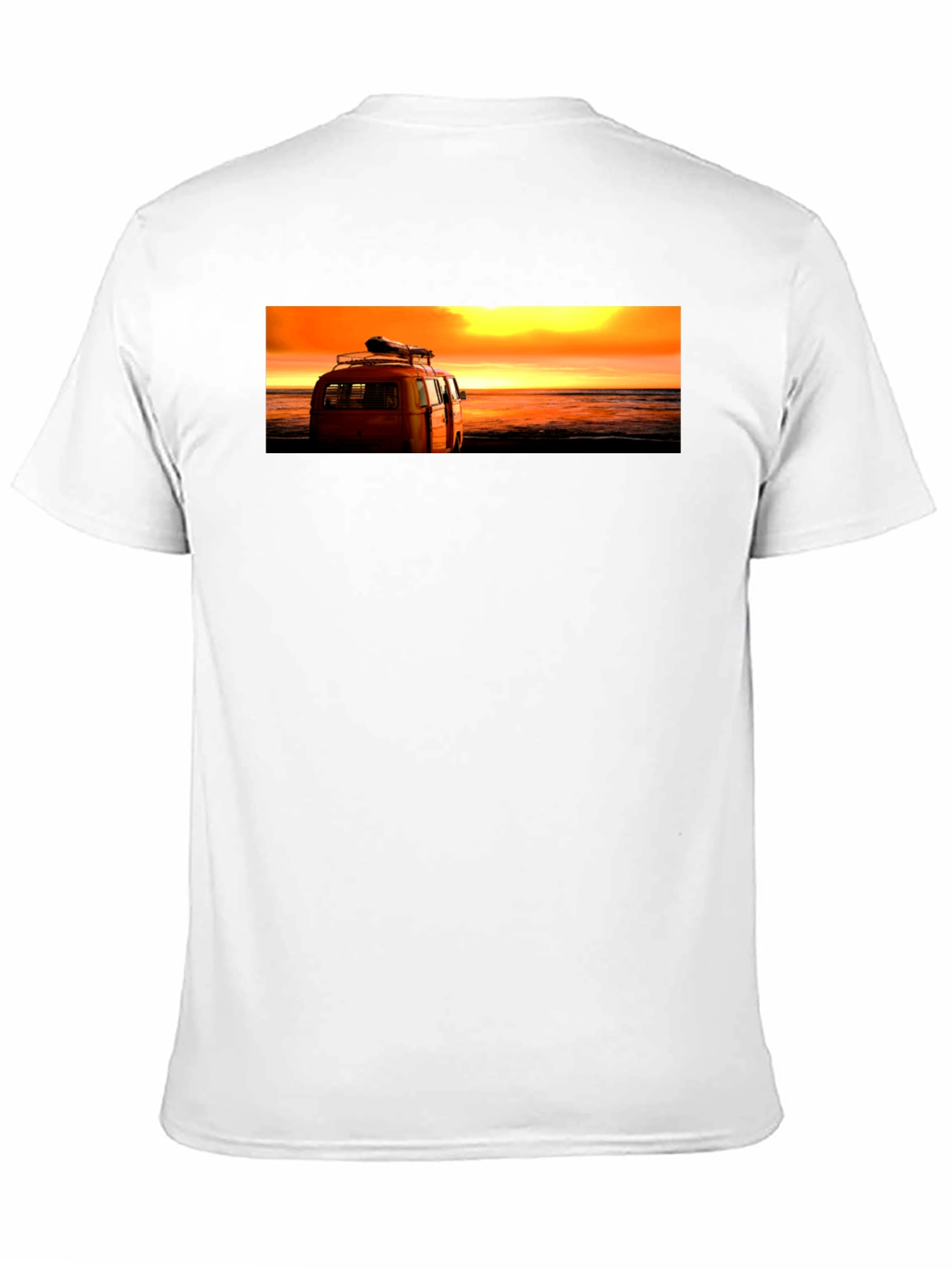 Sunset Beach Van Graphic Tee - Retro Style