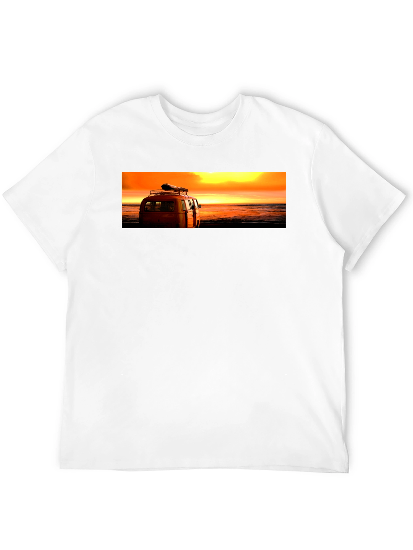 Sunset Beach Van Graphic Tee - Retro Style