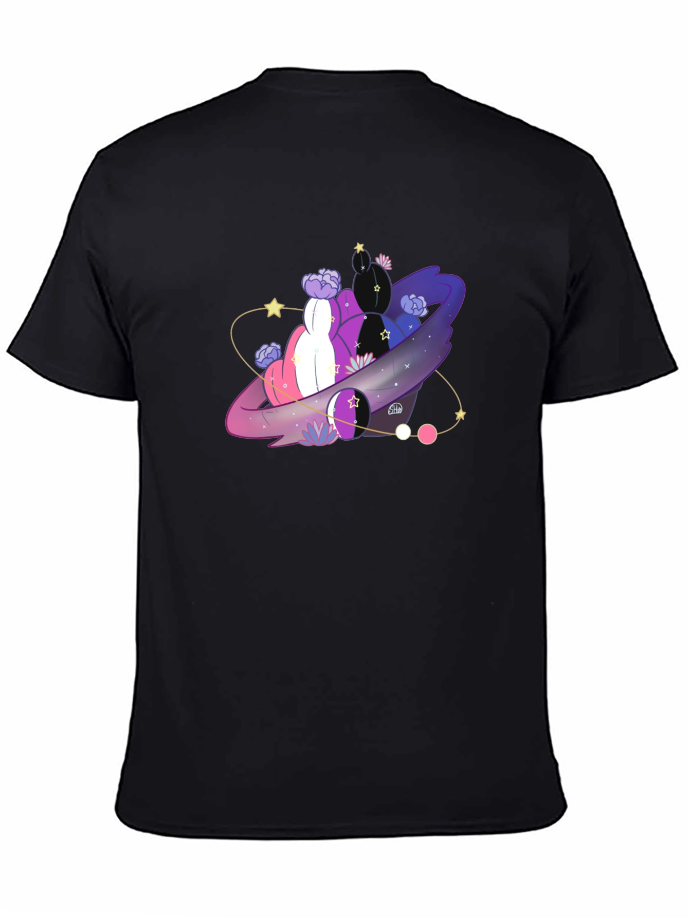 Galaxy Cactus T-Shirt - Black Cotton Tee