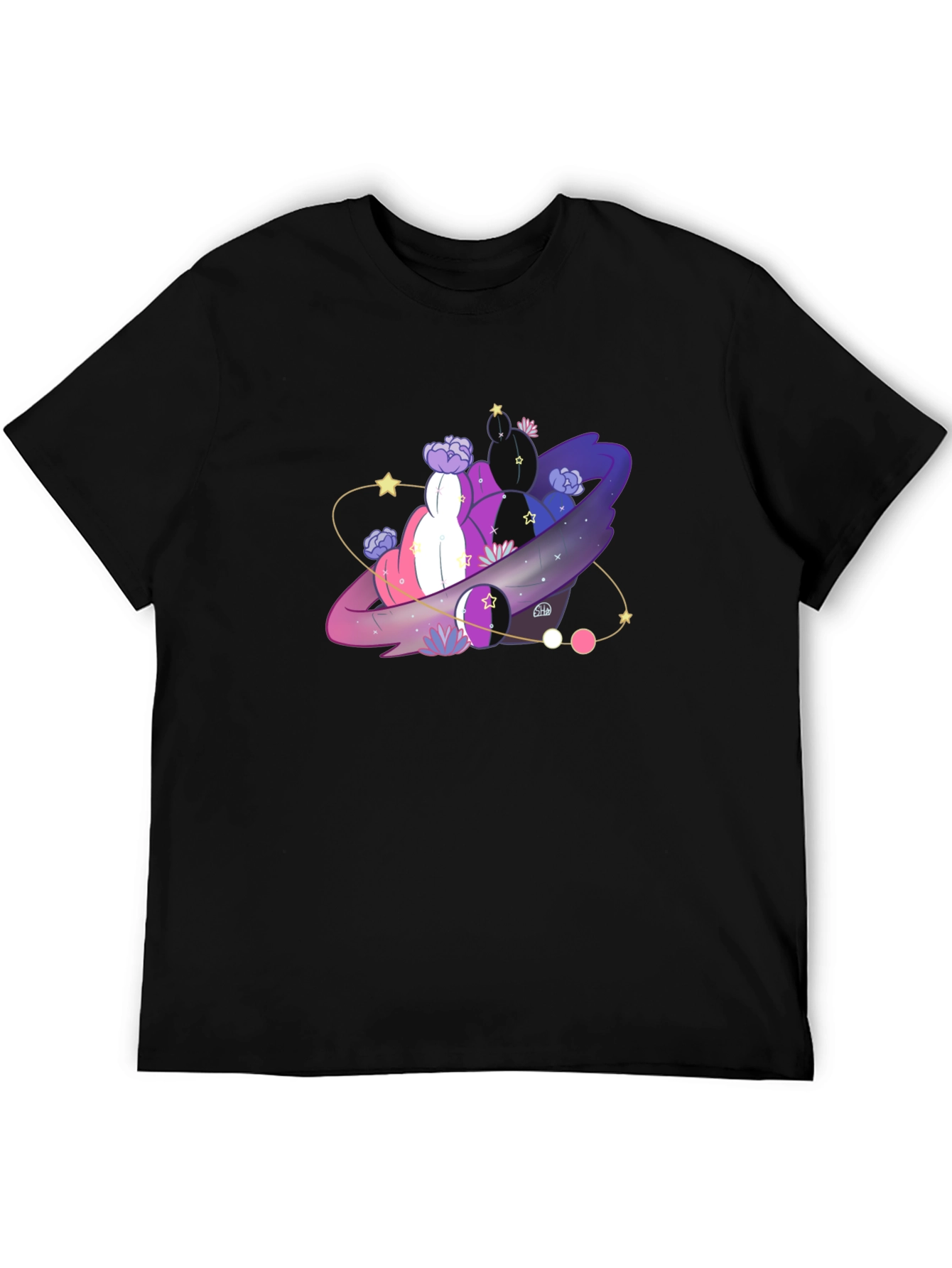 Galaxy Cactus T-Shirt - Black Cotton Tee