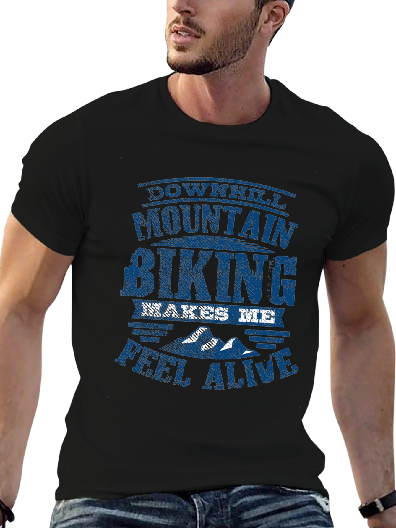 Mountain Biking Graphic Tee - Downhill Adventure