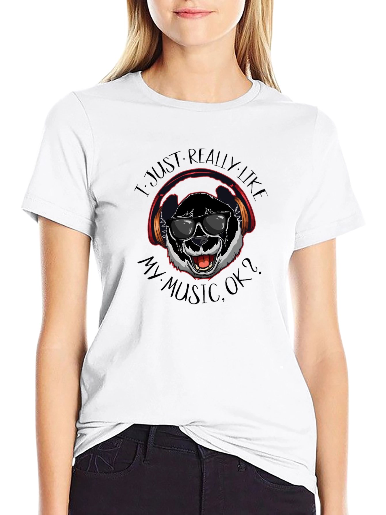 Panda Music Lover Graphic T-Shirt