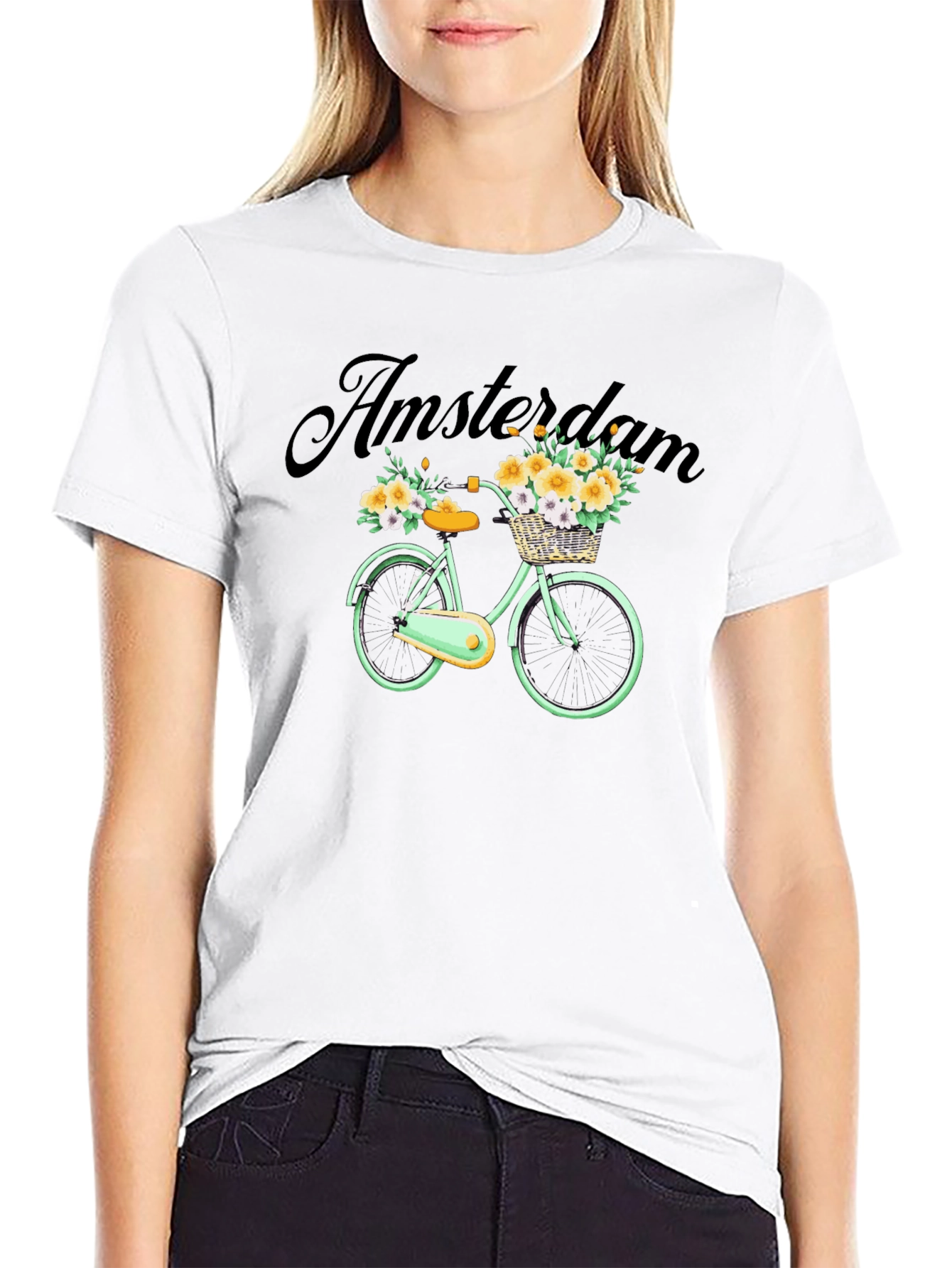 Amsterdam Bicycle Graphic Tee - Trendy Mens Black T-Shirt