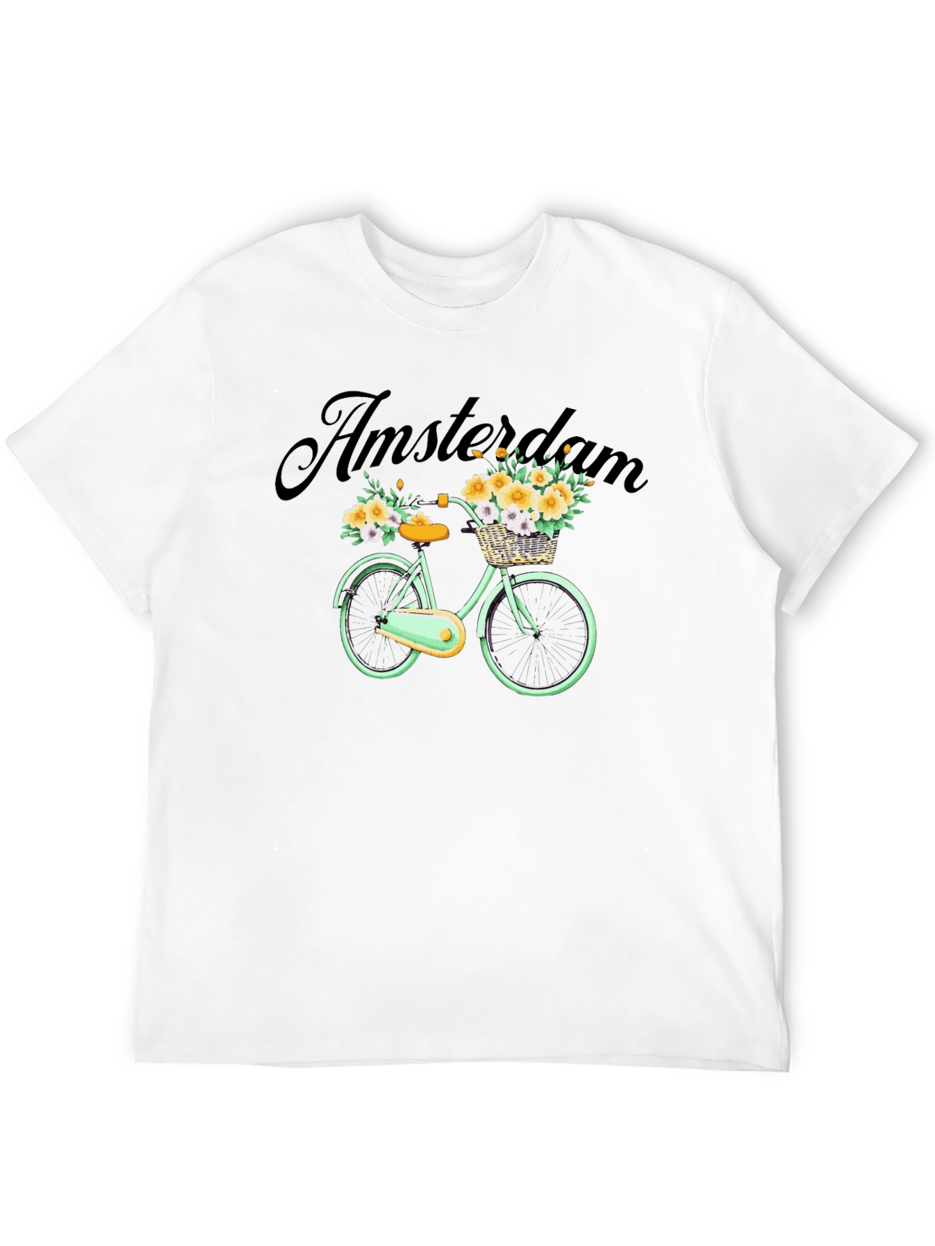 Amsterdam Bicycle Graphic Tee - Trendy Mens Black T-Shirt