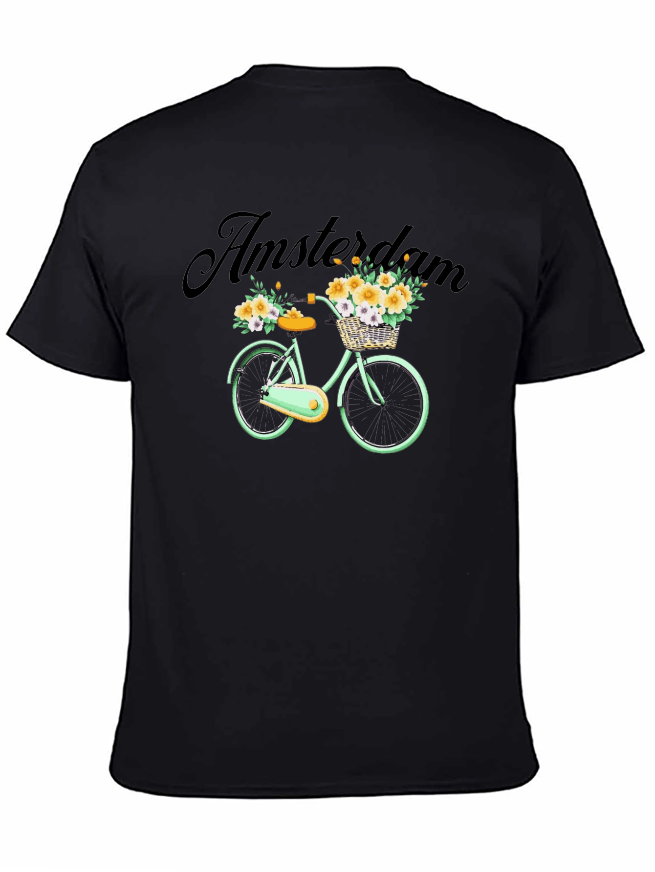 Amsterdam Bicycle Graphic Tee - Trendy Mens Black T-Shirt