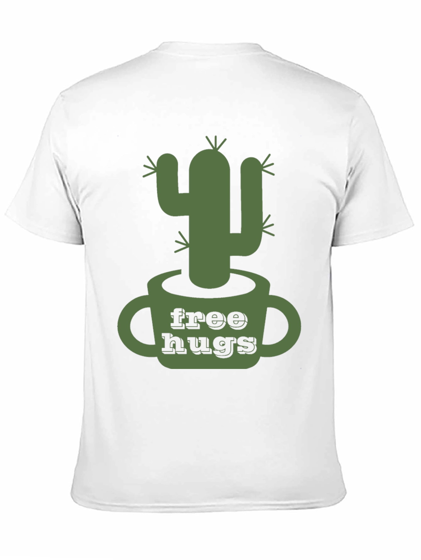 Free Hugs Cactus Graphic Tee - Mens Black T-Shirt