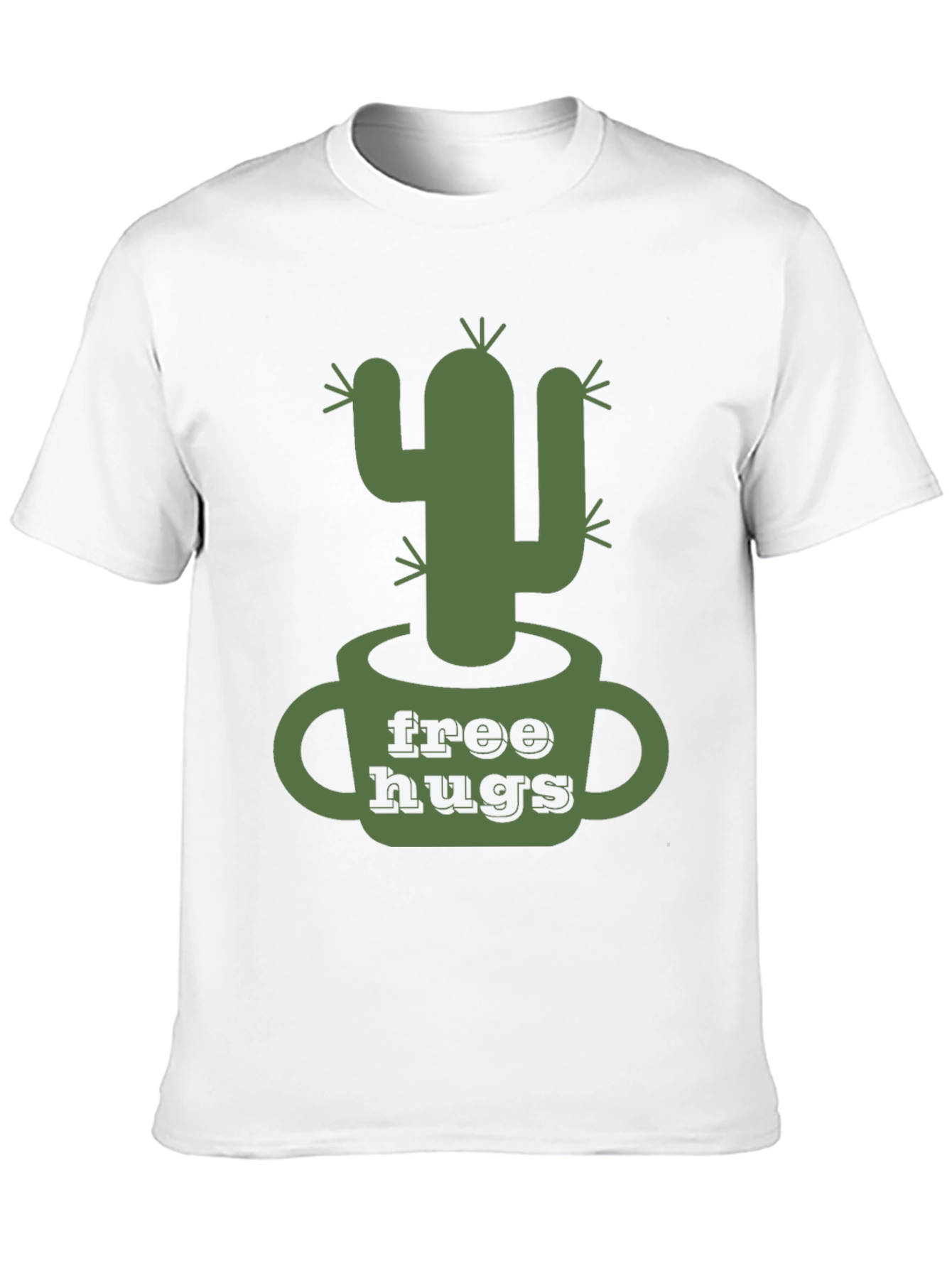 Free Hugs Cactus Graphic Tee - Mens Black T-Shirt