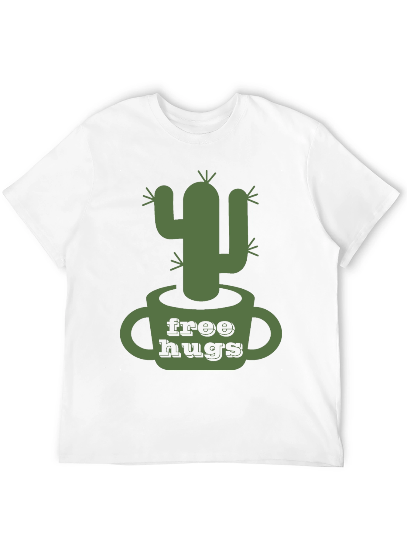 Free Hugs Cactus Graphic Tee - Mens Black T-Shirt