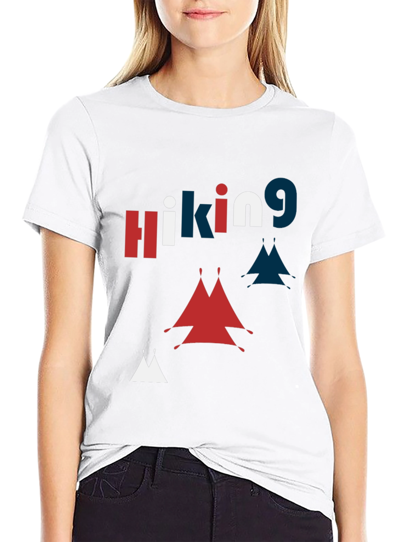 Hiking Graphic Print Crew Neck T-Shirt