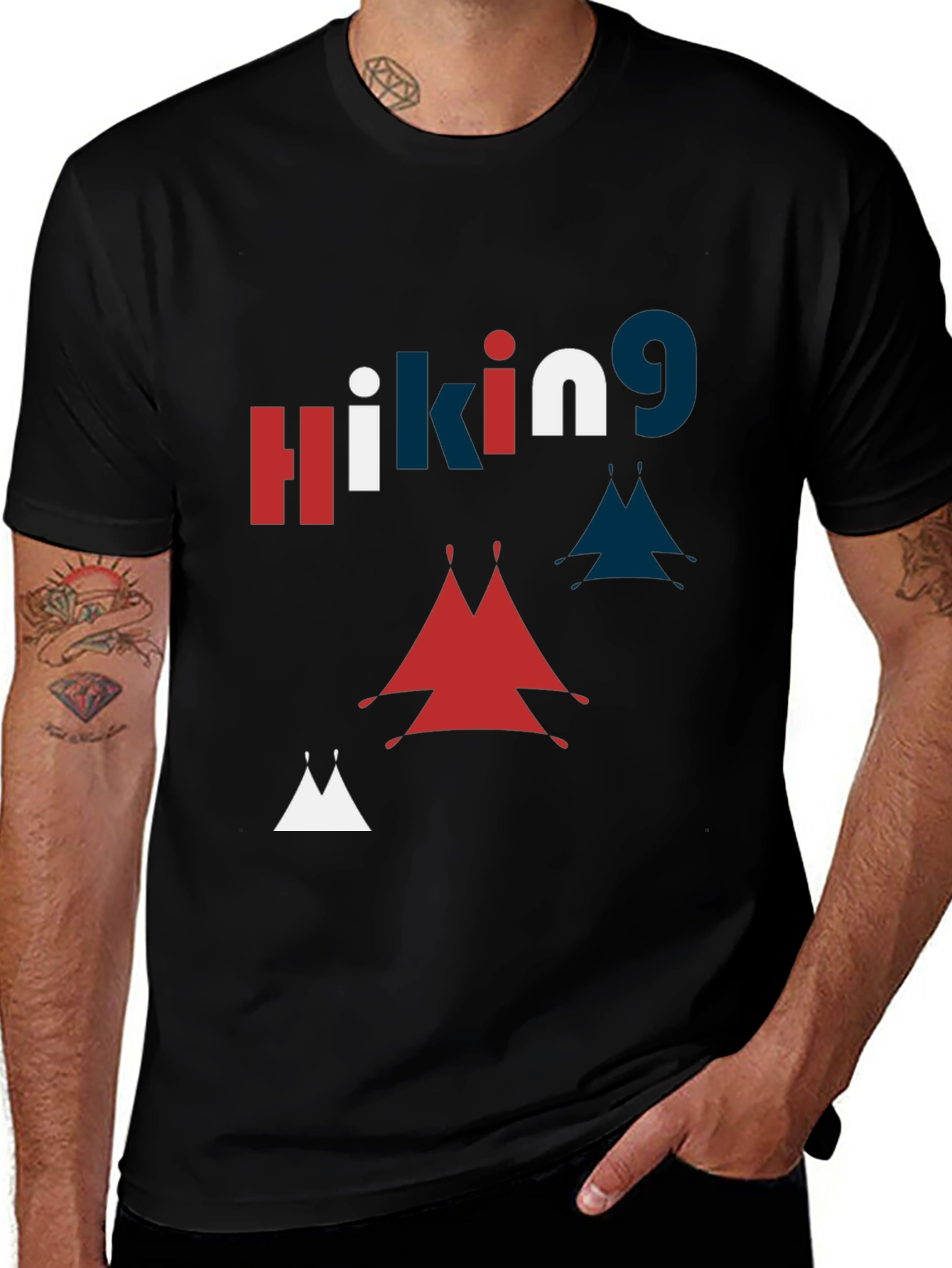 Hiking Graphic Print Crew Neck T-Shirt