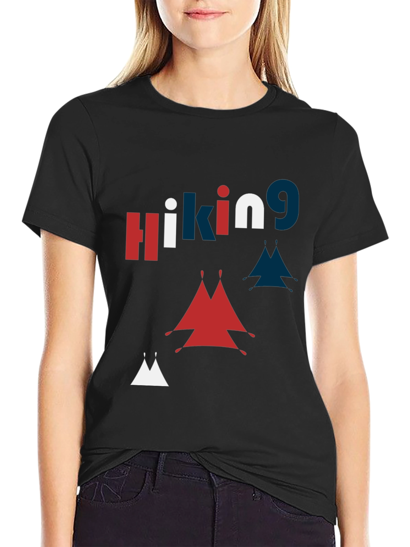 Hiking Graphic Print Crew Neck T-Shirt